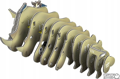Puzzle 3D Eugy Rhino, 24 pjesë, lodër edukative, shumëngjyrësh