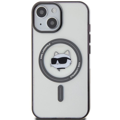 Mbulesë telefoni Karl Lagerfeld IML Choupette MagSafe, për iPhone 15 6.1", transparente