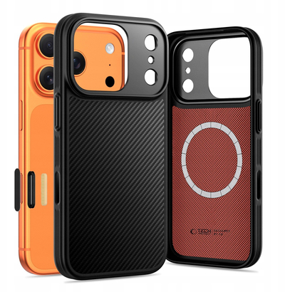 Mbulesë telefoni Tech-Protect Kevlar Aramid MagSafe për iPhone 17 Pro, fibrë aramidi, mbrojtje e lartë, e zezë