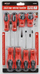 Set kaçavidash Awtools S2, 8 copë, çelik CrV, kuqe e zezë