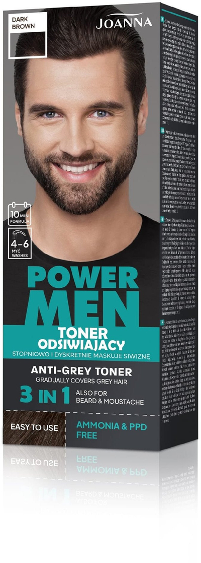 Tonik ngjyrues për flokë Joanna Power Men 02, për meshkuj, kafe e errët