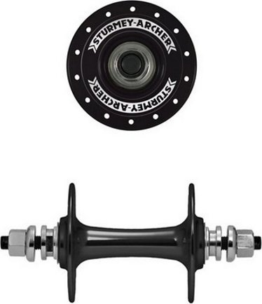 Bafkë e përparme biçiklete Sturmey Archer Track, 32 vrima, alumini, e zezë