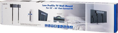 Mbajtëse muri për TV LogiLink BP0116, deri 65\", shumë e hollë, e zezë