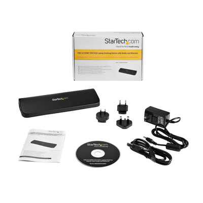 Stacion ankorimi StarTech USB3SDOCKHDV, USB 3.0, HDMI DVI VGA, i zi