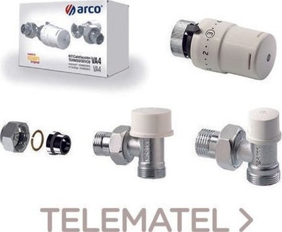 Set valvula këndore për radiator ARCO TEIDE TERMO PLUS, për tuba bakri, kokë termostatike M28, krom
