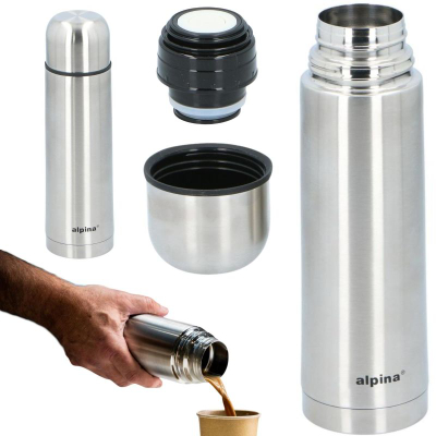 Termos Alpina Tourist, 480 ml, çelik inoksi, ngjyrë argjendi
