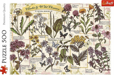 Puzzle Trefl Herbarium Medicinal Herbs, 500 copa, shumëngjyrësh