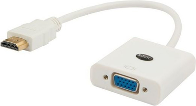 Видео адаптер Savio CL-27B, HDMI во VGA, Full HD, бел