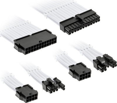 Set zgjatës kabllosh Kolink Core Standard, të thurme, 4 kabllo, i bardhë
