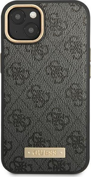 Klliko Guess 4G Logo Plate MagSafe për iPhone 14 Plus 6.7", e zezë