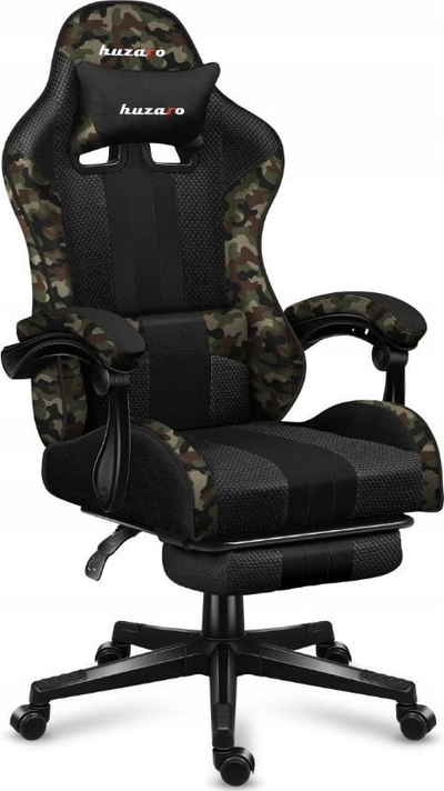 Karrige gaming Huzaro Force 4.7 Camo Mesh, e rehatshme, me mbështetëse për këmbët, kamuflazh