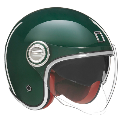 Helmetë moto Nox Premium Jet Heritage, vizor kundër gërvishtjeve, syze dielli të brendshme, gri