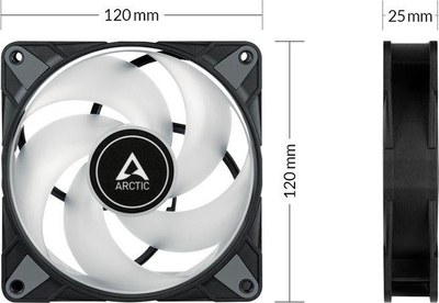 Ftohës Arctic P12 PWM PST A-RGB 0dB, 120 mm