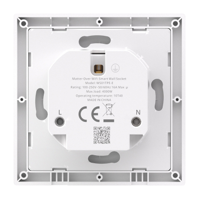 Prizë murale smart Sonoff WS01TPE-E, WiFi Matter, 16A 4000W, e bardhë