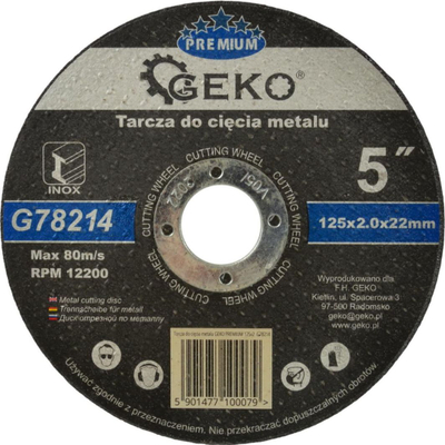 Disc prerës për metal Geko Premium, 125 x 2 mm