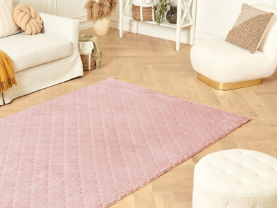 Tapet GHARO Faux Rabbit Fur, 160 x 230 cm, rozë