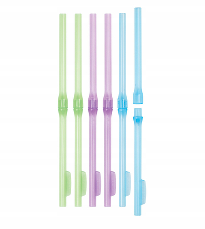 Tuba pijesh Sistema Reuseable Drinking Straws, polipropilen, set 6 copë, ngjyra të përziera