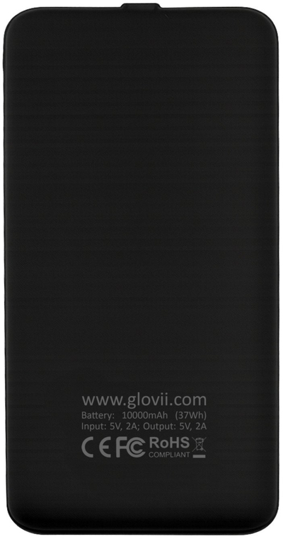 Надворешна батерија Glovii P10000G, 10000mAh, функција Always On, црна