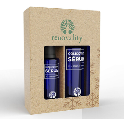 Set për fytyrë Renovality, serum për grim + serum hialuronik + piling për fytyrë