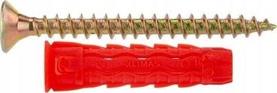 Dibela universale Klimas Wkręt-met SFXP-08040050, 8x50 mm, set 100 copë, e kuqe