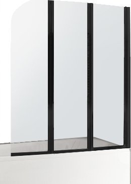 Ekran dushi për vaskë KFA Modern 3, 120140 cm, xham sigurie 4 mm, i zi transparent
