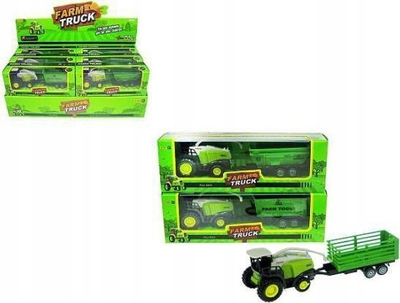 Set lodrash Hipo Farm Truck, makina bujqësore me rimorkio 8.5 cm, metal me tërheqje mbrapa, jeshile