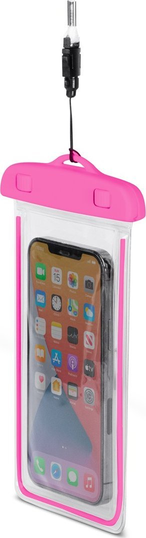 Qese universale uji për telefon PVC, 175x105 mm, me varëse, rozë