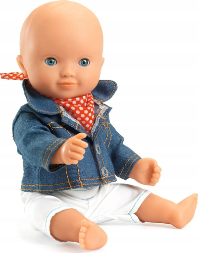 Rroba për kukulla Pomea Denim Jacket and Scarf, set me xhaketë xhinsi dhe shall, për kuklla Baby dhe Lovely Pomea, shumëngjyrëshe