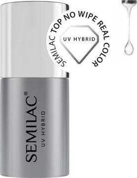 Top coat Semilac Top No Wipe, për manikyr hibrid, 11ml, i tejdukshëm