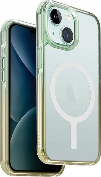 Kuti mbrojtëse Uniq Combat Duo për iPhone 15 6.1", MagClick, jeshile e verdhë
