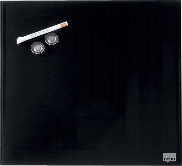 Tabelë xhami magnetike Nobo Glass, 300 x 300mm, e zezë