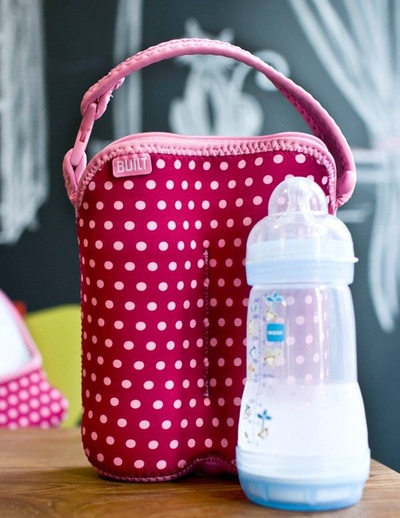 Термо торба за шишиња Built Bottle Buddy, за 2 шишиња, неопрен, розова со точки