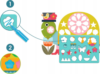 Set vizatimi Djeco Neat But Fun, me shabllone, 3‑6 vjeç, shumëngjyrësh