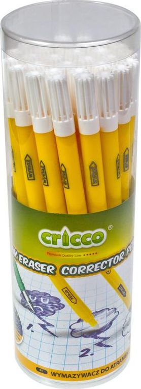 Stilolaps fshirës boje Cricco Ink Eraser, majë dyshe, set 30 copë, blu e bardhë
