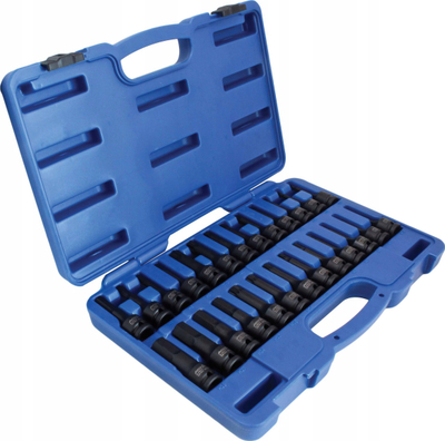 Set çelësa goditës Torx Asta A-IS2612, 1/2", 26 copë, i zi