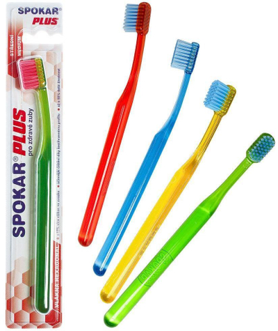 Furçë dhëmbësh SPOKAR Plus Medium, fortësi mesatare, 1 copë, shumëngjyrëshe
