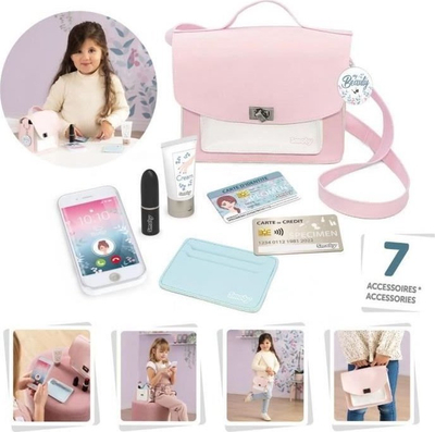 Set çantë lodër Smoby My Beauty Bag, me aksesorë kozmetikë, për kalamoj 3+, rozë e çelët