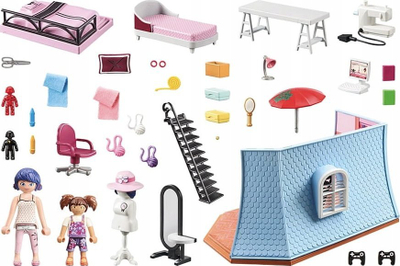 Set lojrash Playmobil Miraculous Lofti i Marinettës, 73 pjesë, me figura, rozë