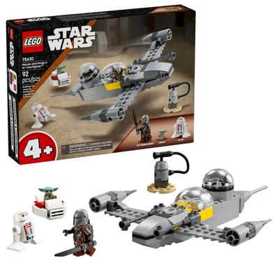 Set ndërtimi LEGO Star Wars 75410 Mando and Grogu Figures N-1 Starfighter, për fëmijë 4+, shumëngjyrësh