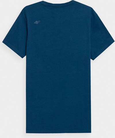 Bluzë sportive për burra 4F, pambuk, me qafë rreth, denim i errët