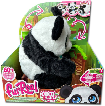 Lodër pelushi interaktive FurReal Coco, panda që rrotullohet, me tinguj dhe lëvizje, për kalamaj 4+