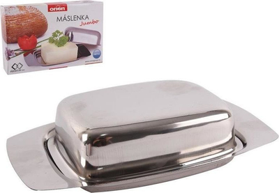 Kuti gjalpi inox, çelik inox, dizajn elegant, argjendtë
