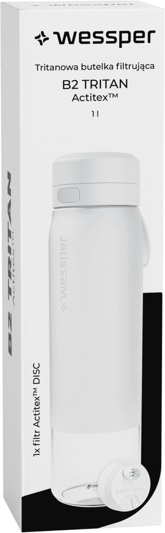 Shishe filtruese Wessper B2 TRITAN Actitex, 1000ml, e bardhë