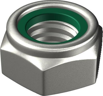 Arrë gjashtëkëndore me insert DIN 985, M10x1.25, klasa 8.8, e galvanizuar