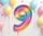 Balon folie numri 9 Rainbow, 92 cm, shumëngjyrësh