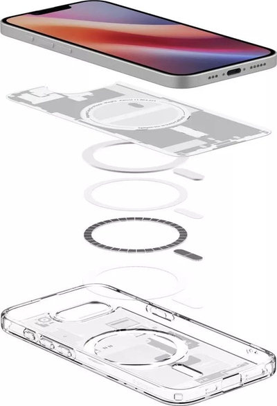 Мембрана за телефон Spigen Ultra Hybrid MagSafe Zero One, за iPhone 16e, бела проѕирна