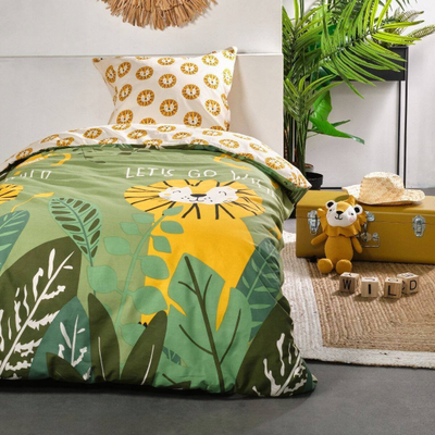 Set shtrati për kalamaj Univers Décor Comforter, 140x200 cm, pambuk 100%, jeshile me të verdhë
