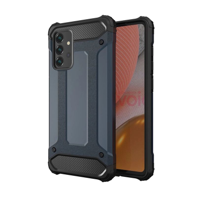 Kapotë mbrojtëse Armor për Samsung Galaxy A56, hibrid, që s’e ha qeni për goditje, blu me të zezë