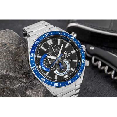 Машки часовник Casio Edifice EFV-620D-1A2VUEF, хронограф, не’рѓосувачки челик, сребрена боја