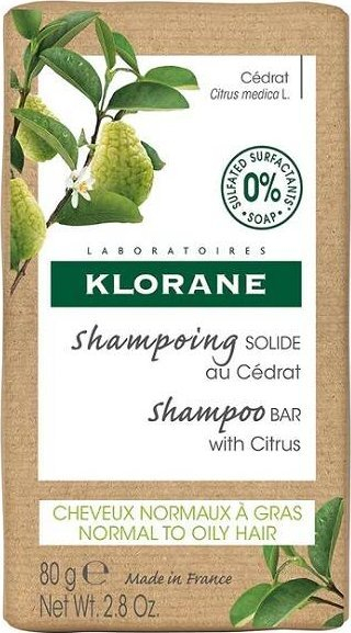 Shampo solide Klorane Cédrat, për flokë normalë në të yndyrshëm, 80g